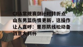 多米体育官方网站- CBA常规赛倒计时转折点山东男篮伤情更新，这操作让人直呼：里昂防线松动备战意大利杯